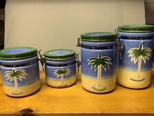 Baum Bros Style Eyes Palm Tree 4 Item Lot Handpainted, Discoutinued picture