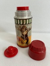 Vintage Holtemp Thermos Circus Train Monkey Ape Chimp Design picture