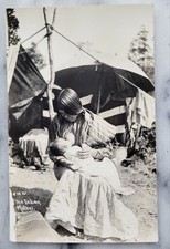 Native American Woman Breastfeeding "The Indian Mother" RPPC Beautiful Vintage picture