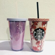Set 2Pcs.Starbucks+DVF Tumbler & Sakura Tumbler 16oz.Red Roes Cold Cup  picture