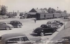 RR 1940s Petoskey MI RPPC TOWN PENNSY DEPOT & Express Agency UNUSUAL VIEW GR&I picture
