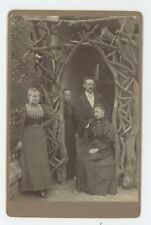Antique Circa 1880s Unique Cabinet Card Stunning Family Portrait Branch Arbor picture