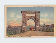 Postcard Entrance Arch At Gardiner Montana USA picture