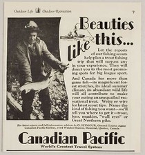 1929 Print Ad Canadian Pacific Railway Travel Man Catches Huge Fish in Canada picture