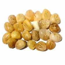 Reiki Crystal Products Natural Crystal Yellow Stone Rune Set, Standard, 25 Piece picture