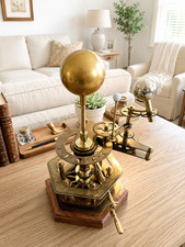 Brass Orrery Model Solar System | Steampunk Mechanical Planetary Sculpture, picture