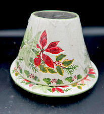 Rare Large Yankee Candle Christmas Poinsetta-Holly Candle Shade & Plate picture