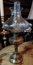 VINTAGE MID CENTURY ELECTRIC,  REPRODUCTION LARGE  BRASS OIL  LAMP  picture