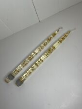 Vintage Clear Lucite Acrylic Candles Taper Gold Flecks 12” Set Of 2 picture
