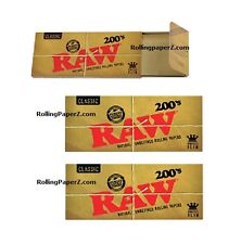 3X PACKS RAW 200's Classic KING SIZE SLIM - FLAT PACK - Uncreased Rolling papers picture