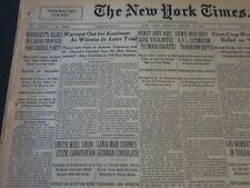 1936 AUGUST 11 NEW YORK TIMES - WARRANT OUT FOR KAUFMAN IN ASTOR TRIAL - NT 6720 picture