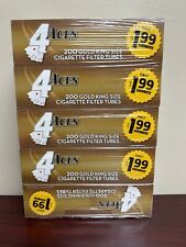 4 ACES Gold Light King Size 200ct Each -5 Pack Cigarette Tubes picture
