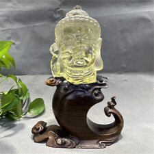 7LB Top Natural Citrine Quartz Buddha Skull Hand Carved Crystal Reiki Gem 310 picture