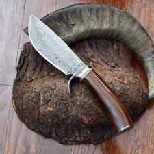 ASS Custom Handmade damascus steel rose wood outdoor hunter with sheath picture
