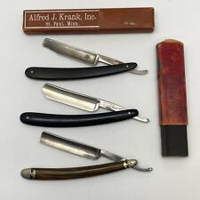 Vintage lot of 3 Straight Razors Blue Steel Union Cutlery NY Golden Rule Chicago picture