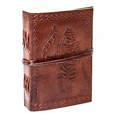 Leather Journal Tiger Handmade Notebook Diary Sketchbook Unlined Blank Paper picture