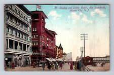 Atlantic City NJ-New Jersey, Dunlop & Schlitz Hotels, Vintage c1913 Postcard picture