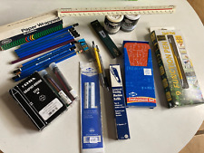VTG Lot Draw Draft Supplies Tools Pencils Scales Blaisdell Staedtler color Leads picture