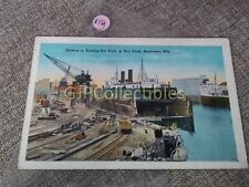 PBTY Train or Station Postcard Railroad RR CARFERRY ON FLOATING DRY DOCK picture