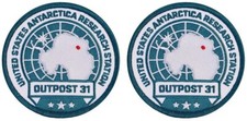 Antarctic Research Station Outpost 31 Patch | 2PC iron on or Sew 3.5"x3.5" picture