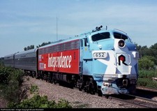 Locomotive EMD E8A number 652 of the Rock Island railway, "Independence" Photo picture