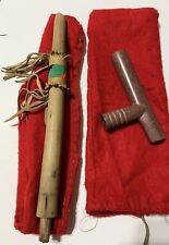 BEAUTIFUL Catlinite Peace Pipe Carved Stone Plains Indian Native American 19” picture