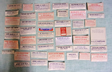 46 DIFFERENT VINTAGE PHARMACY MEDICINE APOTHECARY BOTTLE LABELS POISONS ETC. picture