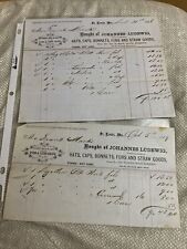 2 1868 / 1869 St. Louis MO Invoices: Johannes Ludewig- Furs & Deer Skin Dealer picture