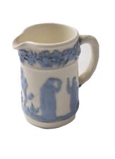 Wedgwood Miniature Queen's Ware Blue on White Embossed Pitcher picture