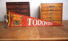 Vintage Toronto Canada felt banner state sign school flag red yellow old picture