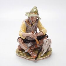 German Figurine Of Old Shepherd with Lamb By Sandizell Hoffner and Co Vintage picture