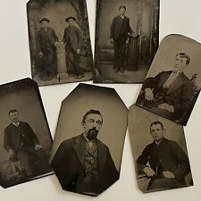 Antique Tintype Photograph Handsome Charming Men Variety Lot Of 6 picture