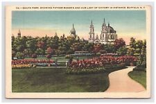Postcard NY 1942 South Park People Flowers Church Street View Albany New York picture