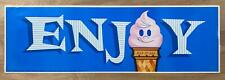 1964 ENJOY Eat-It-All Ice Cream Cone Bakeries Paper Sign Atomic Age Vintage NOS picture
