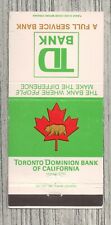 Matchbook Cover-Toronto Dominion Bank of California-9362 picture