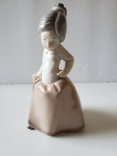 Lladro NAO Girl in Pink Skirt 1980 Porcelain Figurine ~ Excellent Condition picture