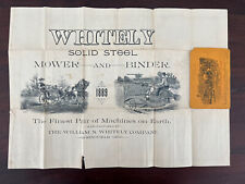 1888 WILLIAM WHITELY'S MOWER AND BINDER CENTENNIAL POCKET MAP OF OHIO J91 picture