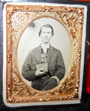 1/9th Size Tintype of young man in half case picture