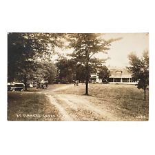 Timmer's Resort Wisconsin RPPC Postcard c1910 Big Cedar Lake Old Car Photo A4488 picture