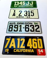 Vintage motorcycle license plates: 1954 California, Oregon, IDAHO, Washington.  picture