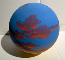 Don Jones Hand Painted Ceramic "Atmosphere" Sphere Globe Sculpture Sunset picture