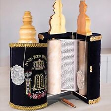 Judaica Beautiful Sefer Torah Scroll Hebrew Jewish Bible 46 CM + Pointer (YAD) picture