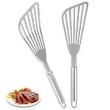 Fish Spatula, 2 Pack Stainless Steel Metal Spatula, Slotted Spatulas for Cooking picture