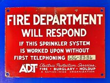 Vintage ADT Fire Alarm System 10”x 7” Sign picture