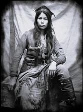 Modern Day Photo/UNKNOWN NATIVE AMERICAN WOMAN/4x6 B&W Photo Reprint picture