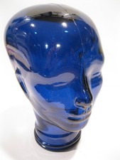 Glass Head Classic Blue, Life Size Mannequin Head for Decor, Display Hats, Wigs, picture