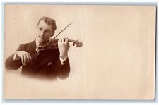North Branch Minnesota MN Postcard RPPC Photo Violinist 1908 Posted Antique picture