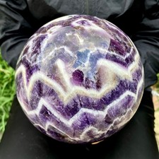 8.9LB Large Natural Dream Amethyst Sphere Quartz Therapy Aura Crystal Ball picture