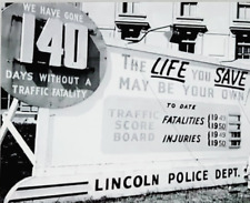 1950 Vintage Photo Lincoln Nebraska Traffic Scoreboard Lincoln Police Department picture