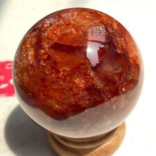 1.18LB TOP Natural Polished Red Gel Flower Quartz Crystal Ball Healing R34 picture